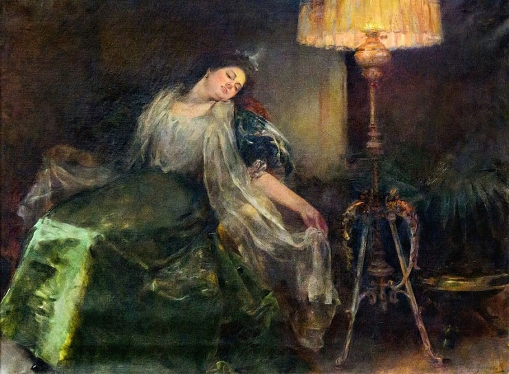 Obra La mujer dormida, José Garnelo, Museu Nacional d'Art de Catalunya.