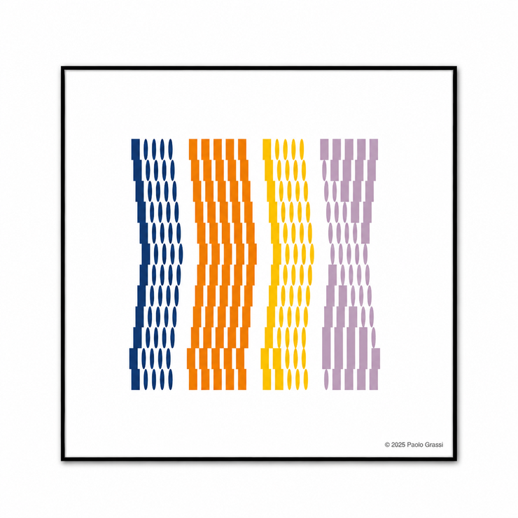Morse Sequence Waves by Paolo Grassi, abstract geometric contemporary artwork from the Numbers without numbers series, based on hidden numerical Morse sequences.
