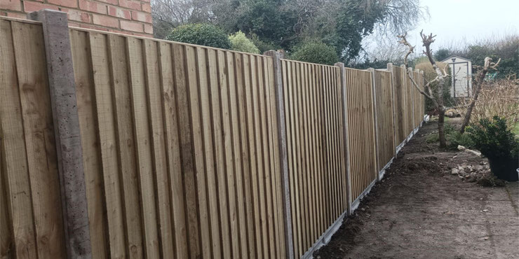 Picture of a long garden fence.