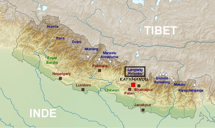 Plan de localisation du Langtang