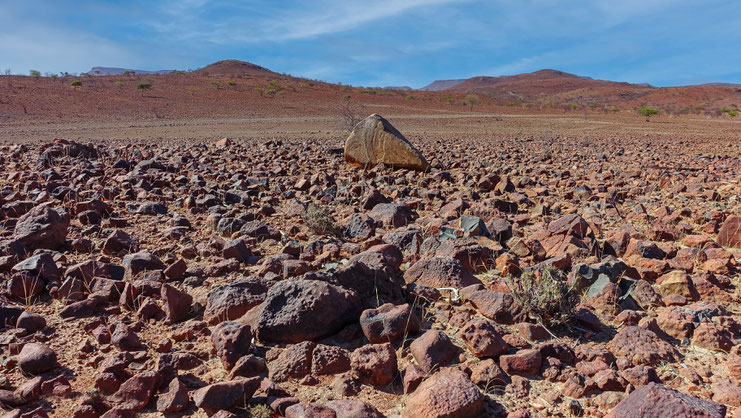 Paysage rouge pétrifié, Damaraland, Namibie