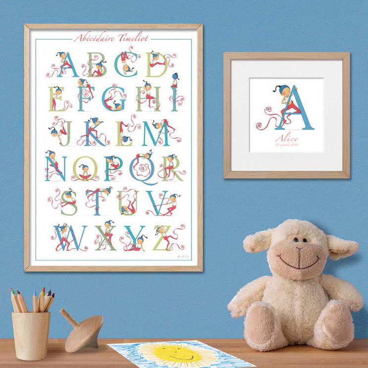 Abécédaire Timeliot - poster alphabet chambre enfant