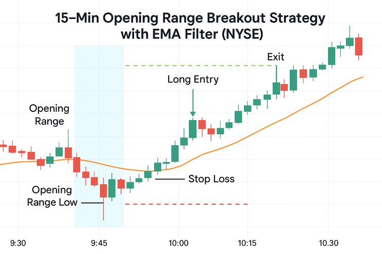 15-Minute Opening Range Breakout Strategy for U.S. Equities, US500, US100, US30.
