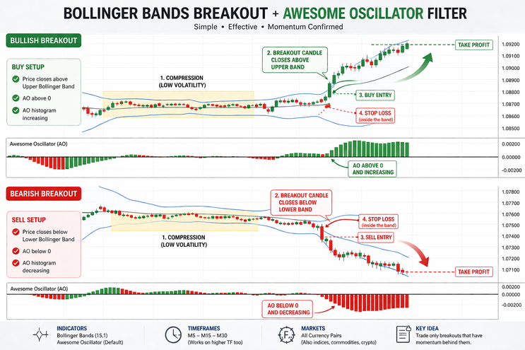  Bollinger Bands Breakout with Awesome Oscillator
