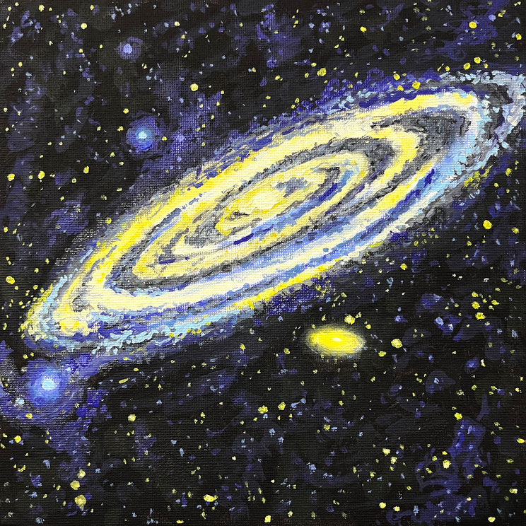 Bild des Monats Oktober 2025: Ben BEN'S UNIVERSUM 2 Ölfarbe auf Leinwand 20 x 20 cm | Foto: Günter Wintgens