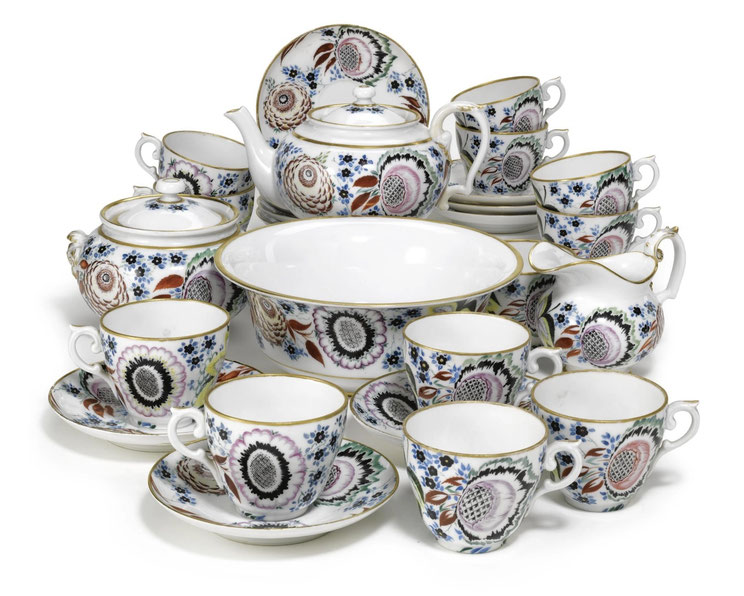 Ein sowjetisches Teeset aus Porzellan Mikhail Adamovichaus 1923
