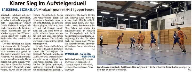 Bericht im Miesbacher Merkur am 30. Oktober 2024 - Zum Vergrößern klicken