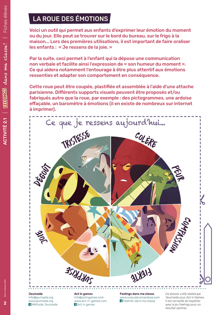 Empathie. PDF gratuit. Emotions. Sentiments. CPS CNV. Psychologie. Compétences psychosociales. Outil gratuit PDF. Jeux empathie gratuits. Jeu Feelings. Dossier d'accompagnement. Roue des émotions gratuite.