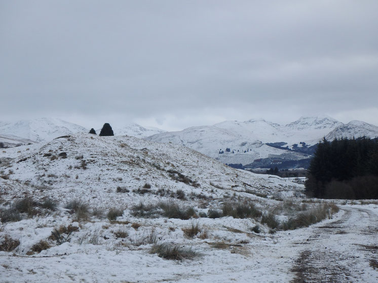 Snow on Auchtertyre Farm, West Highland Way in December