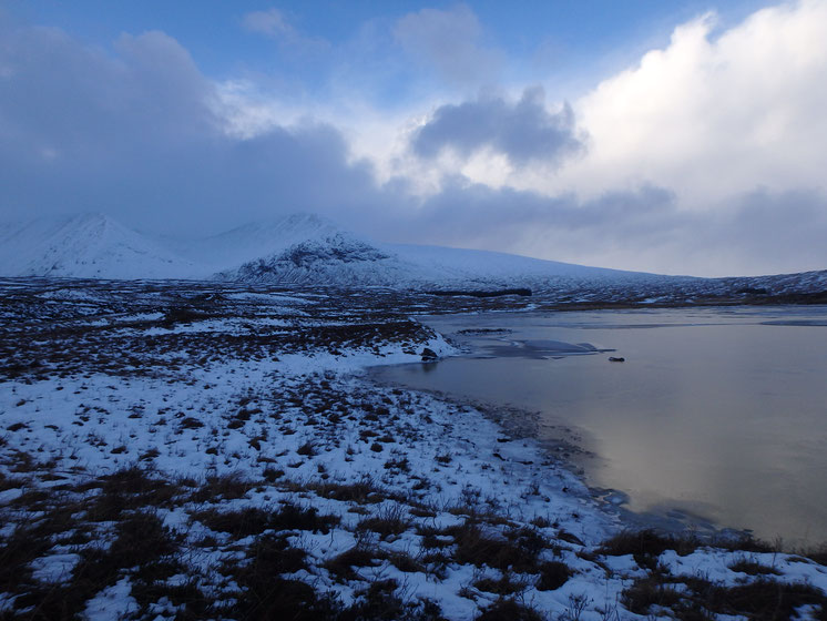 Rannoch Moor, West Highland Way, snow in December, hiking in winter