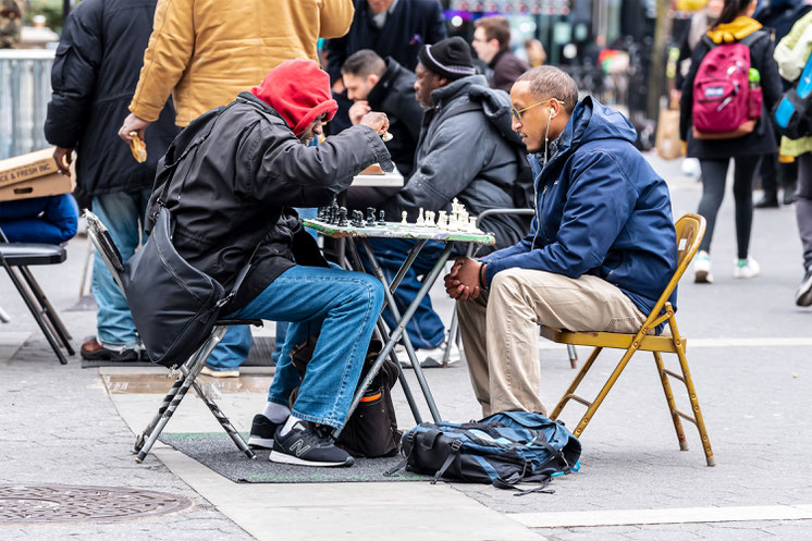 Combat d'échecs, Union Square, New York