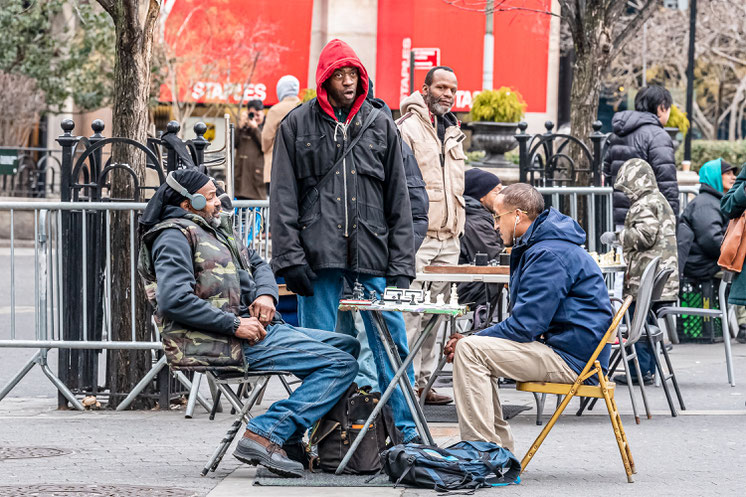 Joueur d'échecs, Union Square, New York