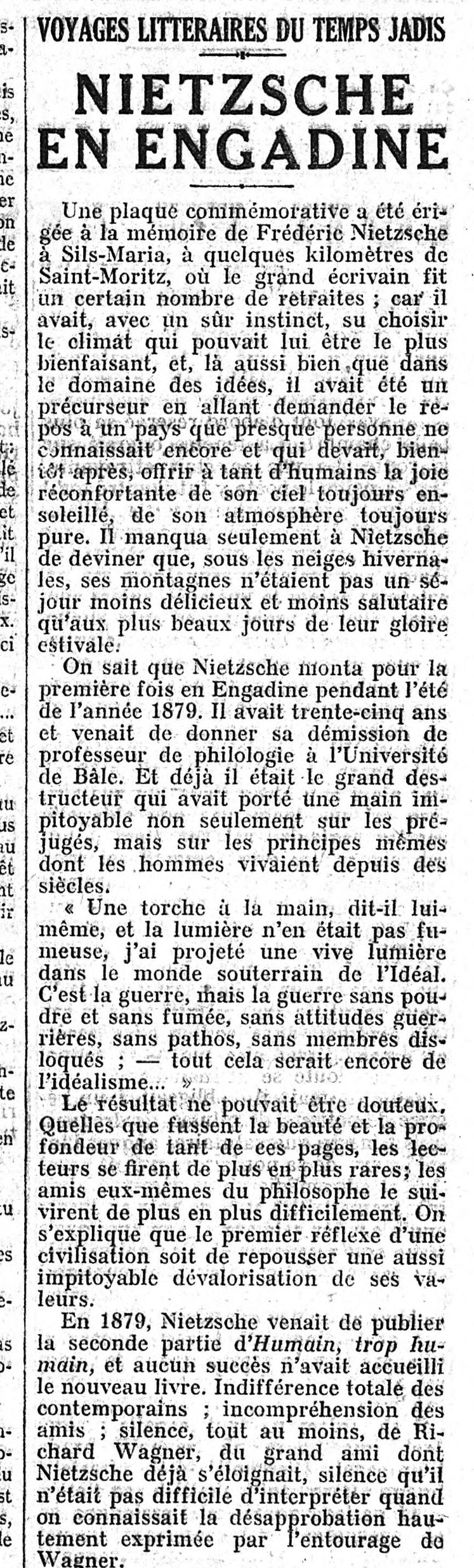 Nietzsche en Engadine Marie Dujardin 1926