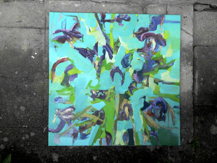 Tulpen 8, mittelformat, tulpen, abstrakt, türkis und grün