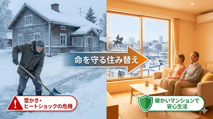 仙台の雪かきとヒートショックから命を守る。「暖かいマンション」への住み替えという選択