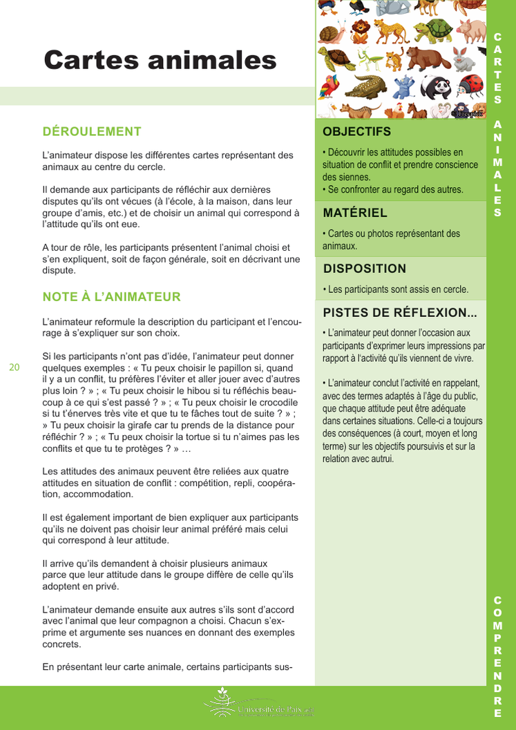 Gestion de conflit acitivités jeux gartuits. Université de paix. CNV. Violence. Communication. 35 fiches d'activités gratuites. PDF GRATUIT. Yasmine Dogot.