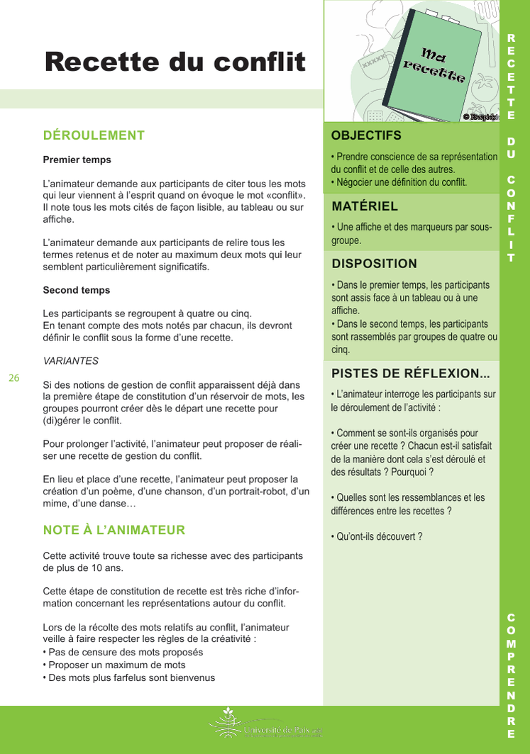 Gestion de conflit acitivités jeux gartuits. Université de paix. CNV. Violence. Communication. 35 fiches d'activités gratuites. PDF GRATUIT. Yasmine Dogot.
