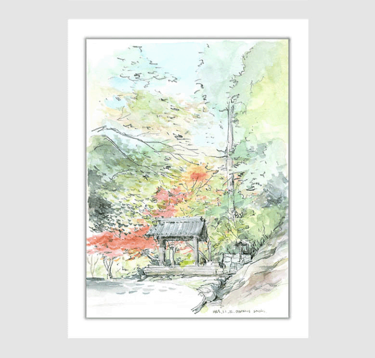 風景画 水彩スケッチ - 水彩画ギャラリー さかい