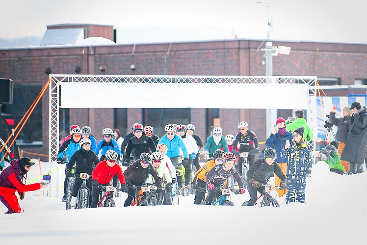 雪の上で自転車レース!?北海道スノーサイクルレース