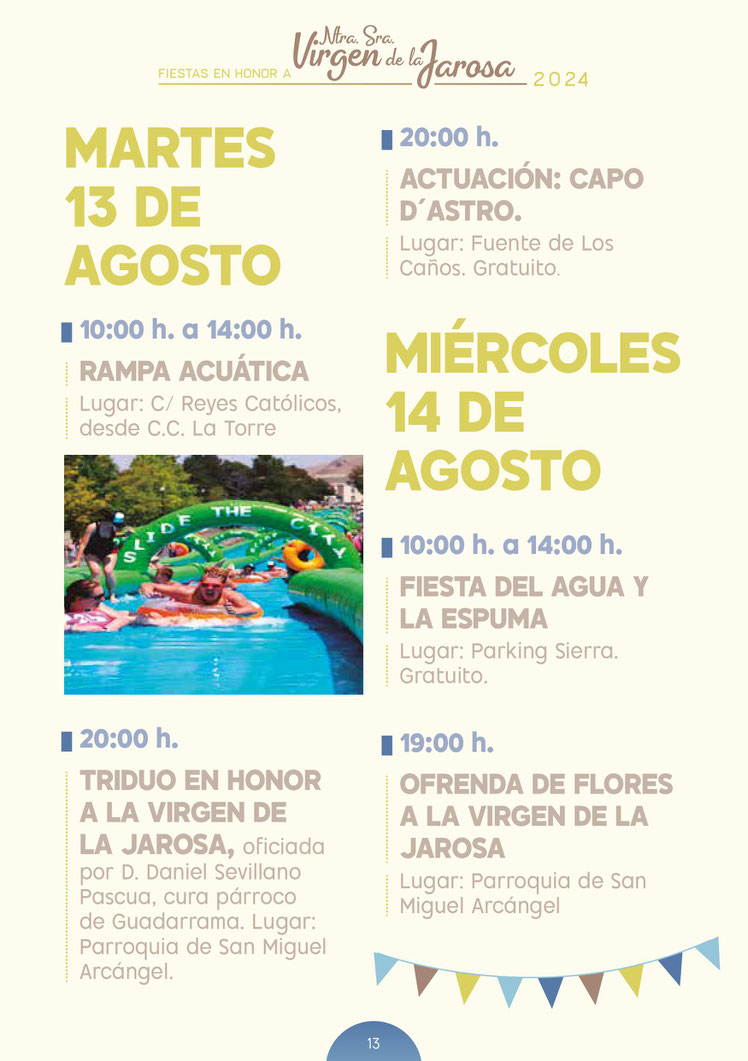 Programa de las Fiestas de Guadarrama