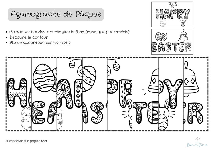 pâques coloriage agamographe easter