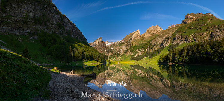 Seealpsee, Panorama, Spiegelung, Appenzell, Appenzellerland, Alpstein, Säntis, Schäfler, Marcel Schiegg