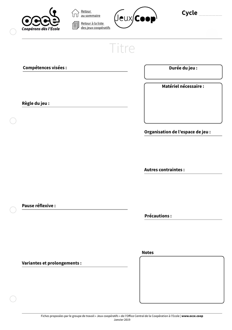 Classeur de jeux de coopération. Jeux coopératifs gratuits. PDF gratuit. OCCE. Confiance en soi. Entraide. Connaissance de soi. CPS. Compétences psychosociales. Philosophie pour enfants.