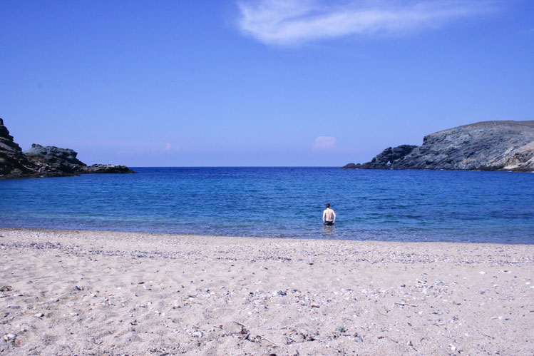 Mykonos Greece of penguins & elephants Fokos beach