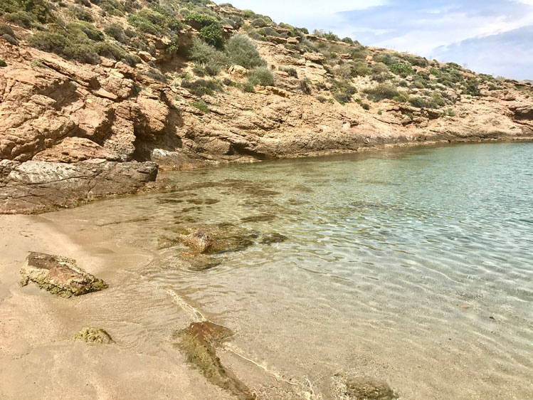 Mykonos Greece of penguins & elephants Agios Sostis beach
