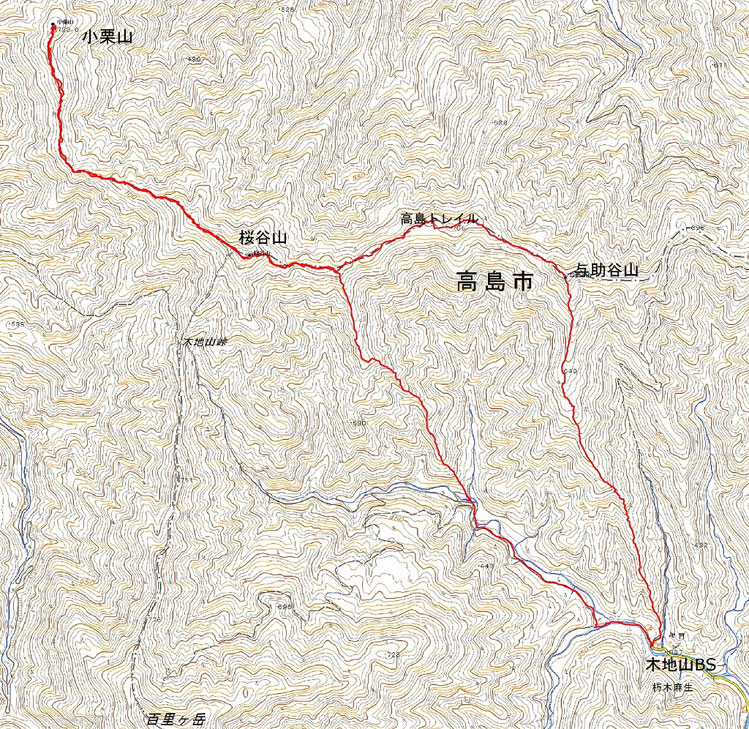 小栗山（722.9ｍ） （桜谷山より北西方向のピーク）