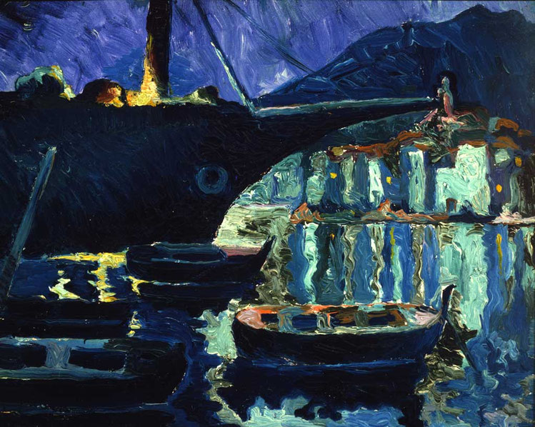 Порт Кадакеса ночью - Сальвадор Дали (1918)