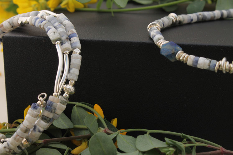 modèle unique collier bracelet sodalite