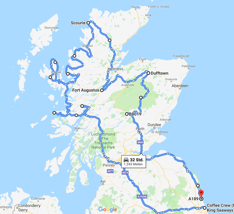 die gefahrene Tour - Grobansicht
