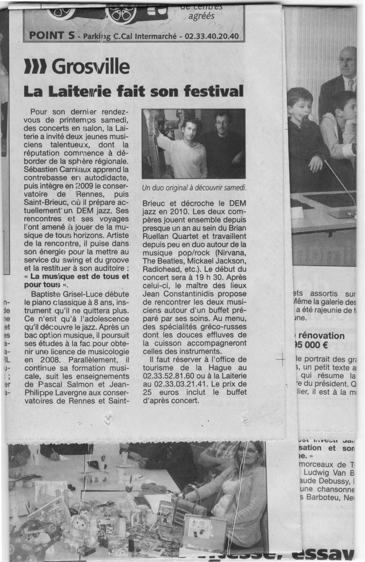 Article présentant le duo du 26 mai 2012.