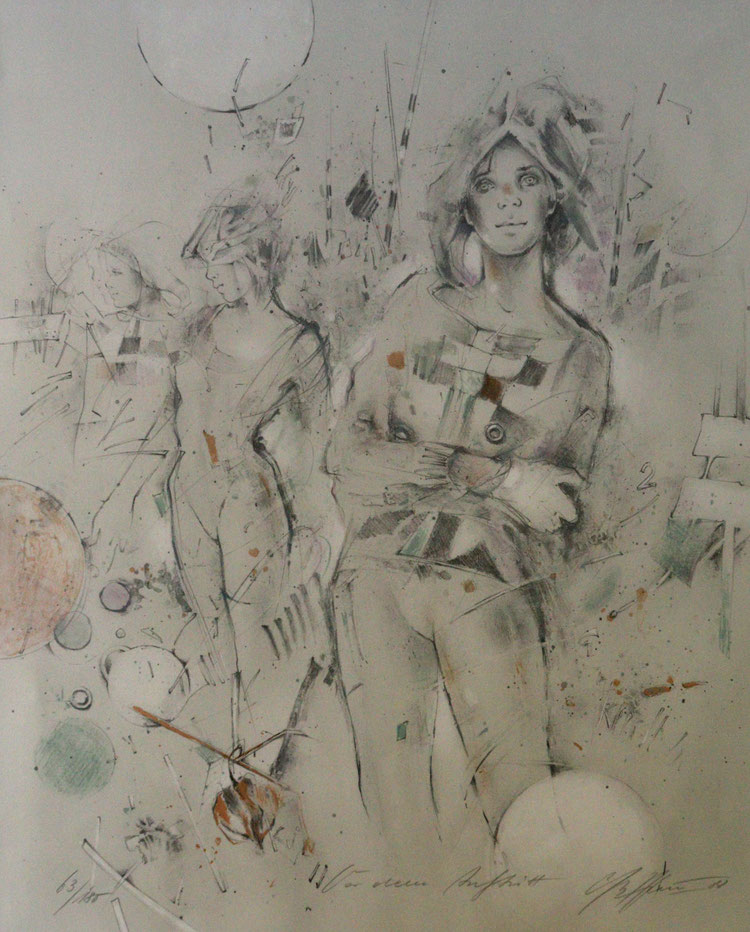 Vor dem Auftritt, (Original-Grafik) 60 x 70 cm