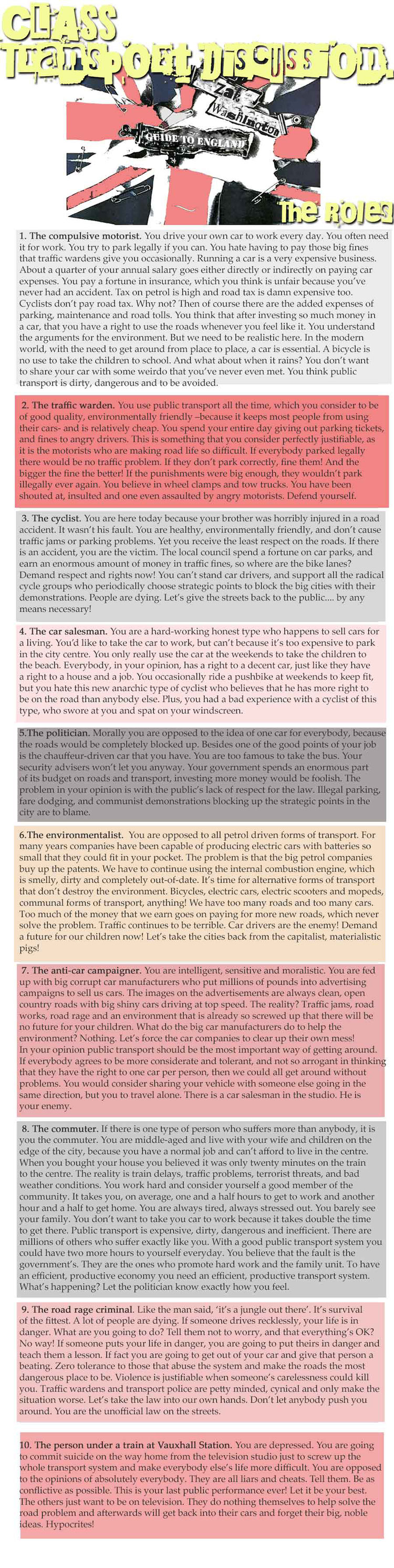 Infographic for student debates and discussion about Transport . EFL ESL TEFL TESOL