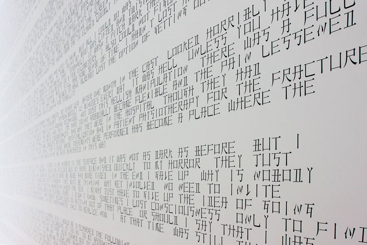 CNJPUS TEXT / 2011 / 12.6 x 4.5 m / colored PVC sheet on wall / Towada Art Center