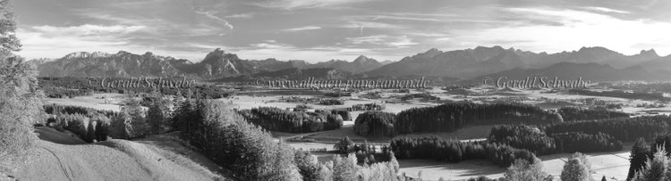 Panoramen Schwarzweiss Allgau Panoramen Auf Leinwand