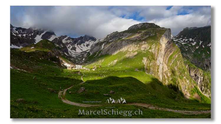 Meglisalp, Panorama, Alpstein, Appenzell, Appenzellerland, Rotsteinpass, Altmann, Marcel Schiegg