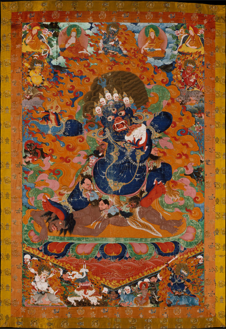 「閻魔（ヤマ）を描いたチベットの仏画」（17-18世紀ごろ）　©https://ja.wikipedia.org/wiki/閻魔