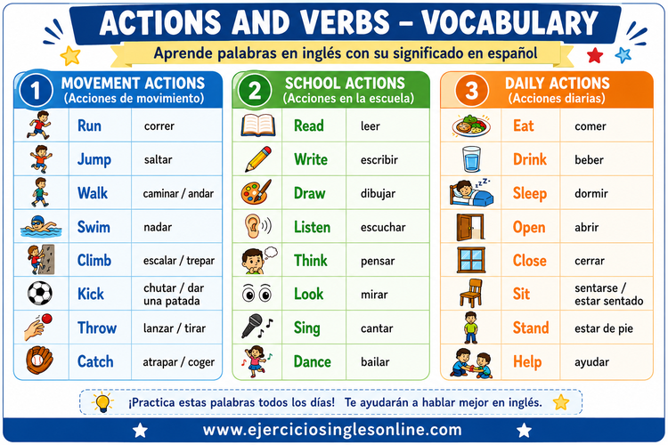 Kids - Actions and verbs - 2