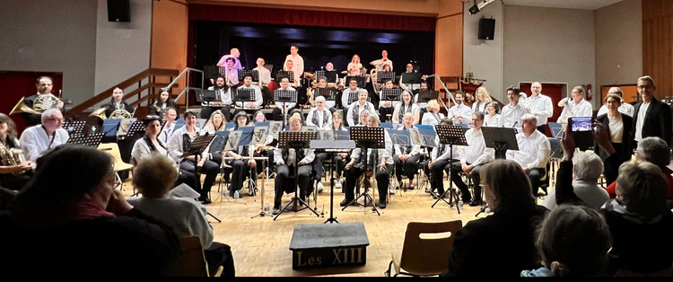 Novembre 2024 : Concert d'échange XIII de Fromentières / Orchestre d'Harmonie de Lillebonne (76), Salle Roger Perrin de Montmirail. ©Photo/Axomois Production