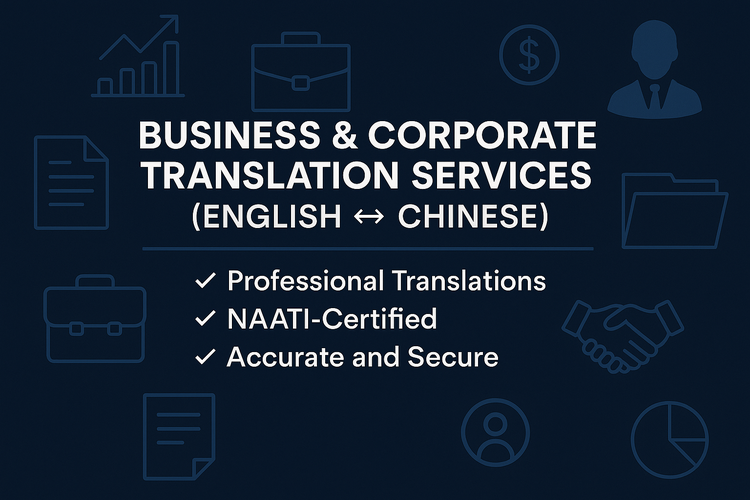 Business & Corporate Translation Services - NAATI-certified English<>Chinese 商务与企业中英翻译服务