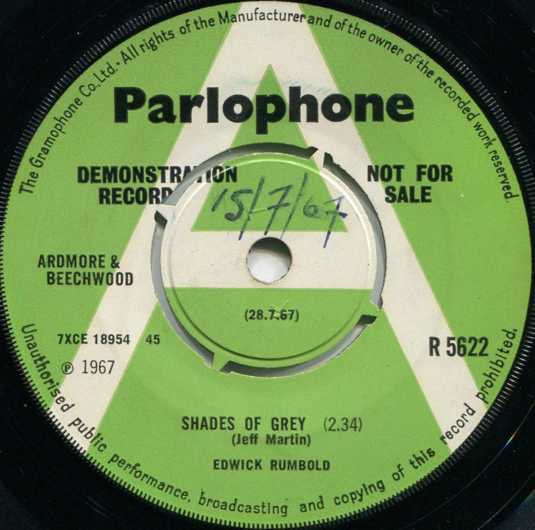 Edwick Rumbold - Shades Of Grey / Boggle Woggle - UK Parlophone R 5622 - casbahcandy