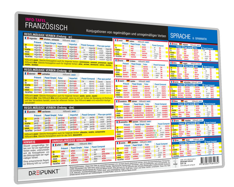 Unregelmäßige Verben Französisch Tabelle Pdf Französisch Verben - DREIPUNKT®