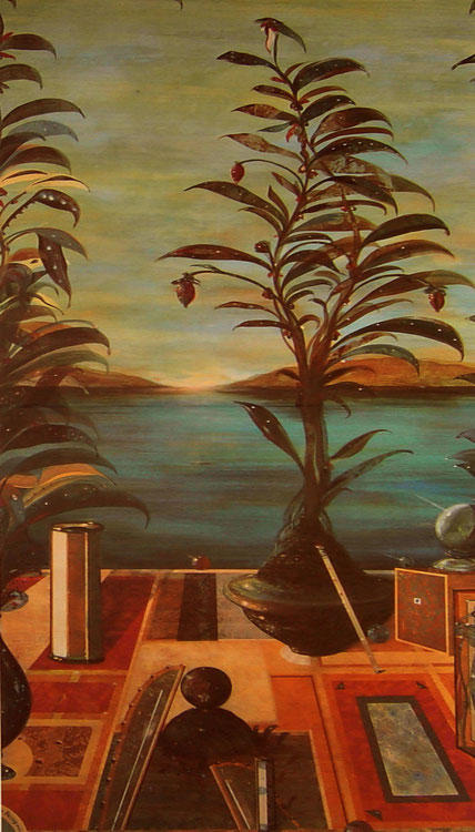 Sergio Pausig  Paysage de Snaidero Dipinto su tela pigmenti naturali e lacche 150 x 230 0,3 cm. Collezione Snaidero Udine  1994
