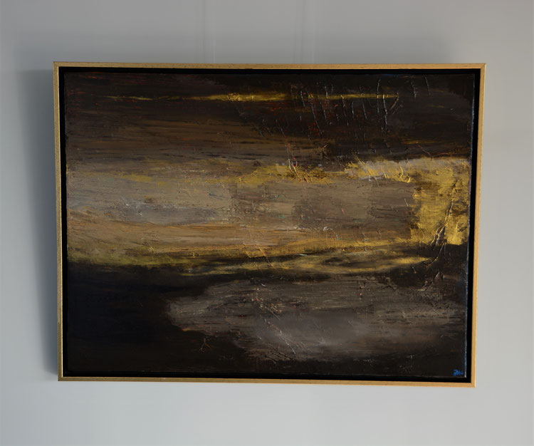 Titel: The flood, 60 x 80 cm, Acryl op linnen, zijdeglans vernis. Januari 2020. Prijs € 900,-.