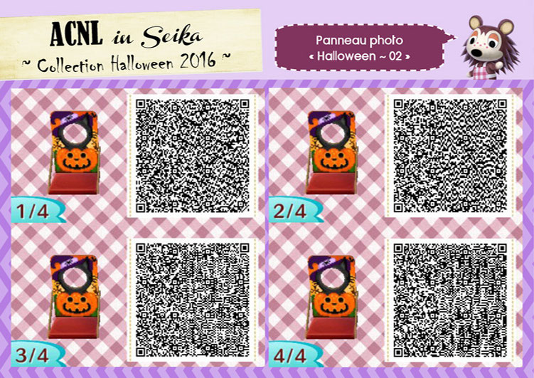 ACNL QR Code 2016 Halloween panneau photo chat citrouille