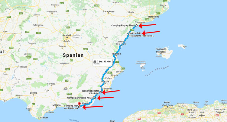 Routen nach Spanien - haco-videos Webseite!