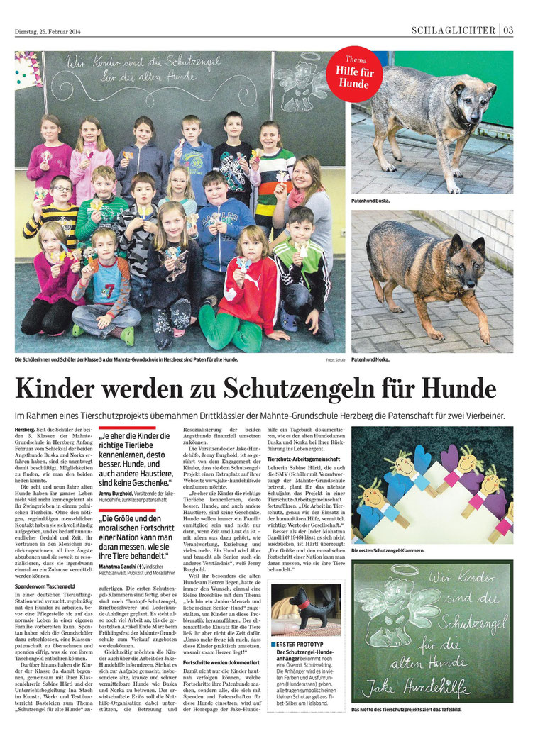 HarzKurier - Kinder werden zu Schutzengeln für Hunde